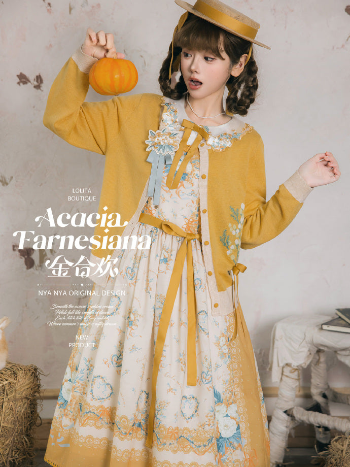 【受注予約8/20まで】Acacia Farnesiana プリントジャンパースカート