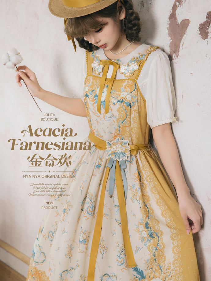 【受注予約8/20まで】Acacia Farnesiana プリントジャンパースカート