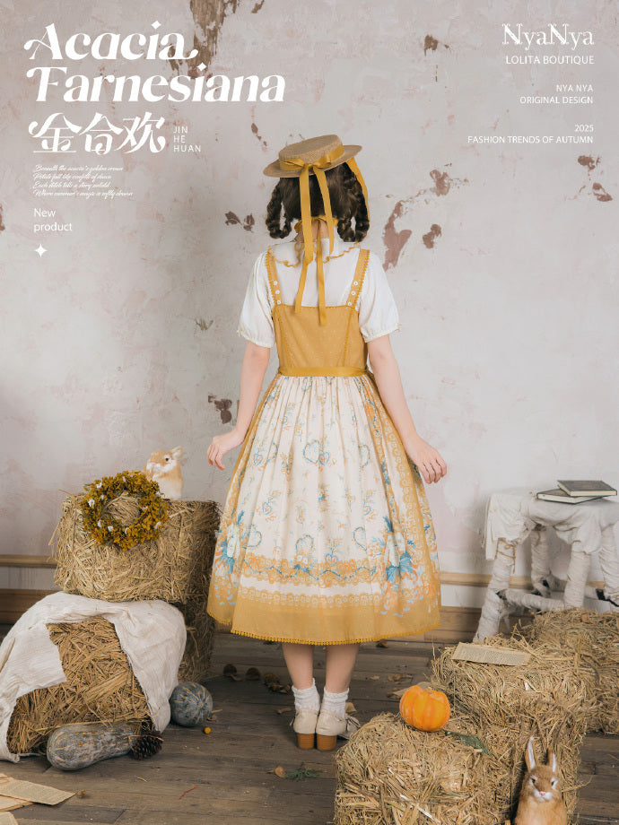 【受注予約8/20まで】Acacia Farnesiana プリントジャンパースカート