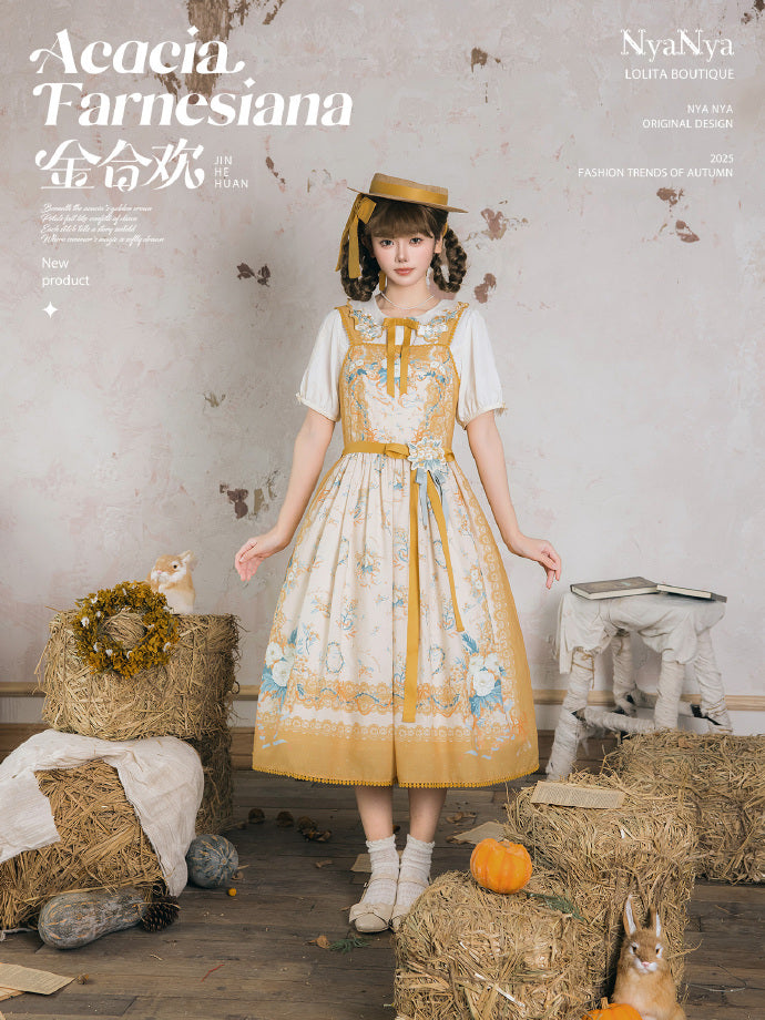 【受注予約8/20まで】Acacia Farnesiana プリントジャンパースカート