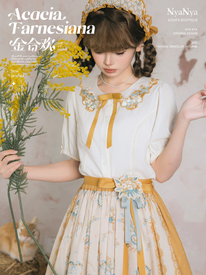 【受注予約8/20まで】Acacia Farnesiana 刺繍ブラウス