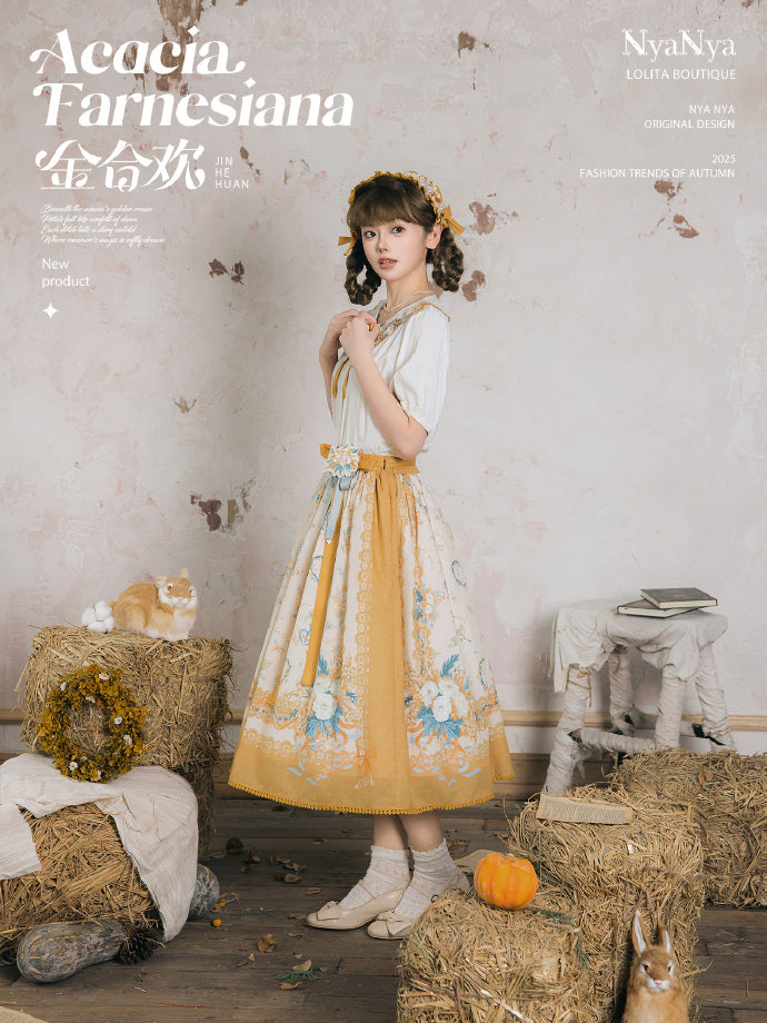 【受注予約8/20まで】Acacia Farnesiana プリントスカート