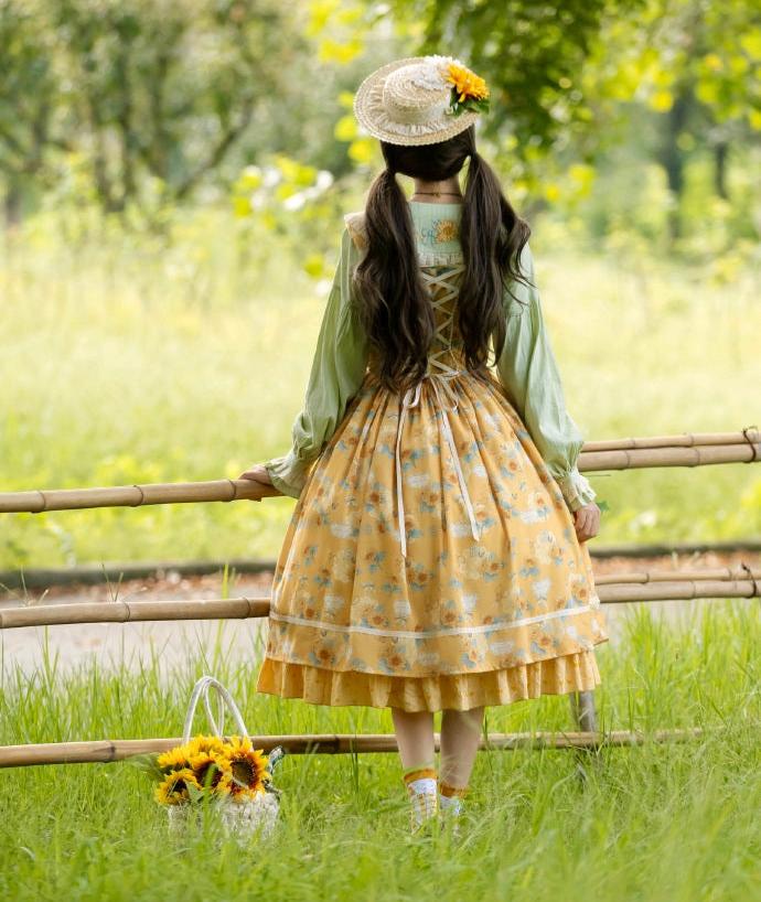 【予約販売】Gardening Sunflower コルセットジャンパースカート