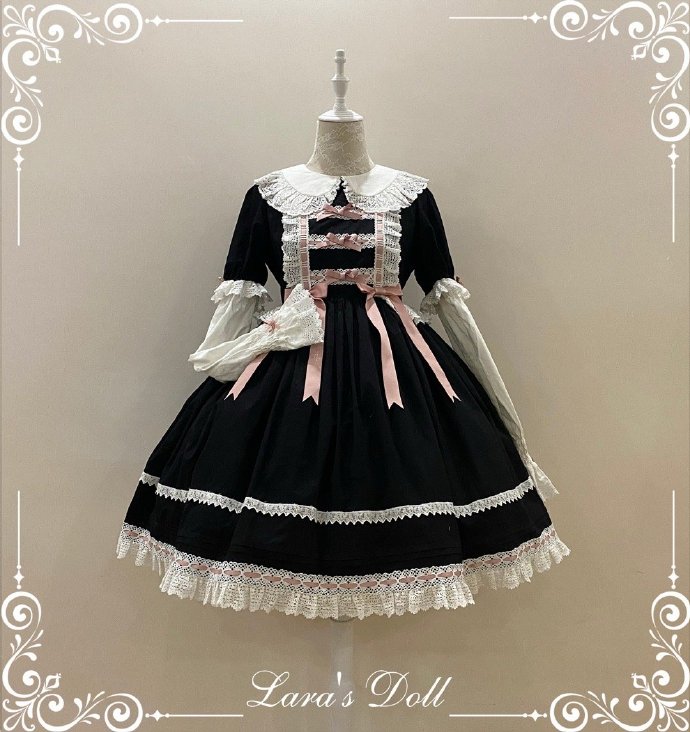 【受注予約5/21まで】Laura's Doll 付け袖付ワンピース・全5色