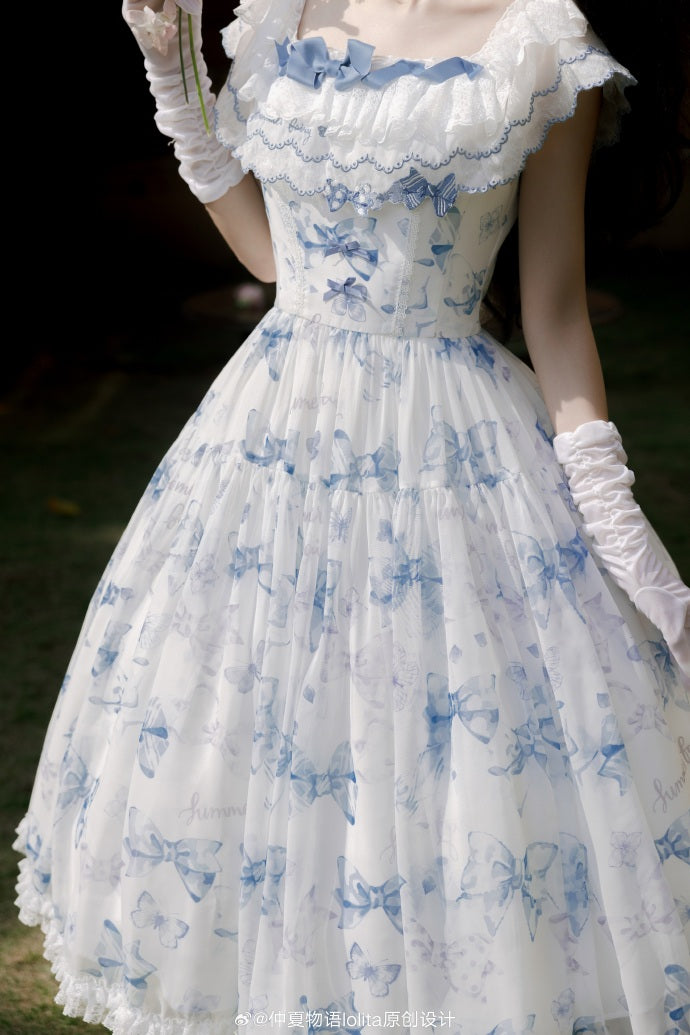 [Pre-orders available until 2/10] Ribbon Eternal Garden lace square neck dress