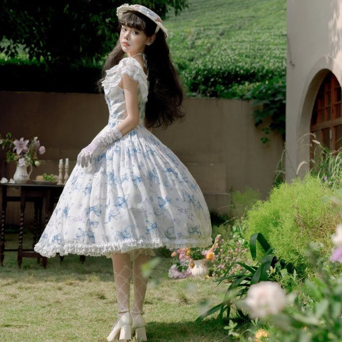 [Pre-orders available until 2/10] Ribbon Eternal Garden lace square neck dress