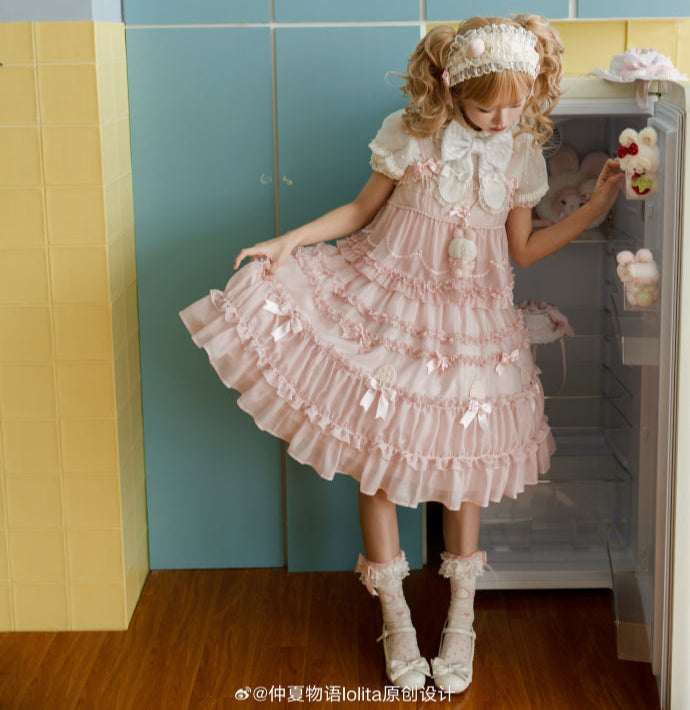 [Pre-orders until 2/10] Swing Strawberry Angel Frill Jumper Skirt