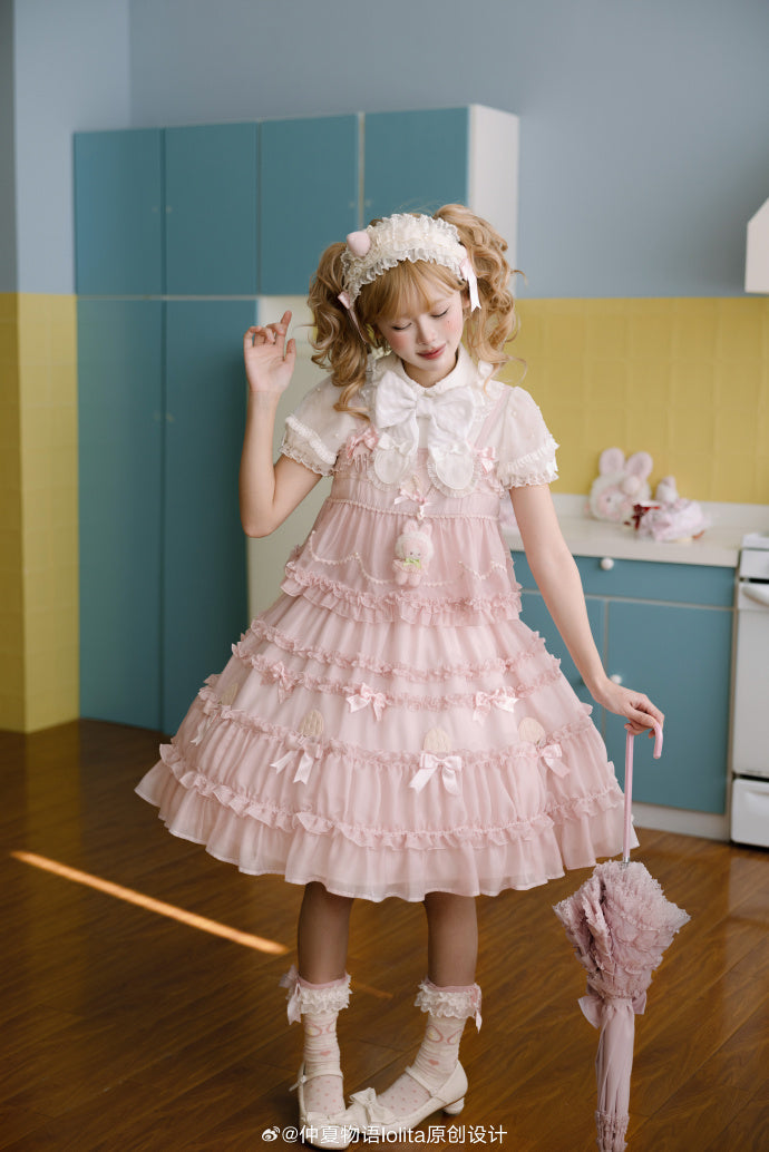 [Pre-orders until 2/10] Swing Strawberry Angel Frill Jumper Skirt