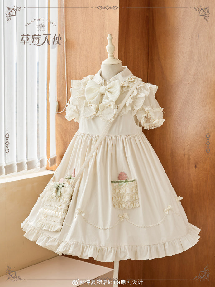 [Pre-orders available until 2/10] Swing Strawberry Angel Apron Jumper Skirt