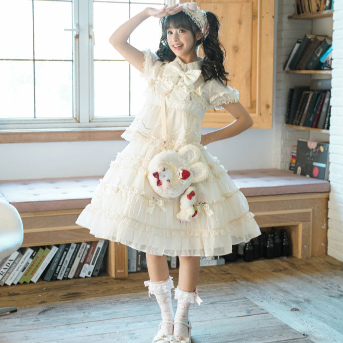 [Pre-orders until 2/10] Swing Strawberry Angel Frill Jumper Skirt