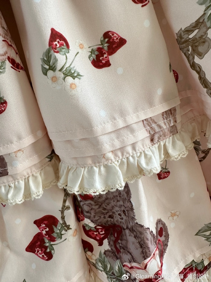 Bunny Bear Bunny Print Tiered Skirt