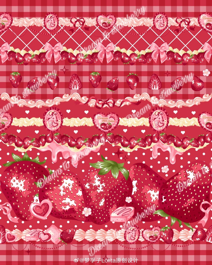 [Pre-orders available until 3/16] Dream to Strawberry Print Jumper Skirt