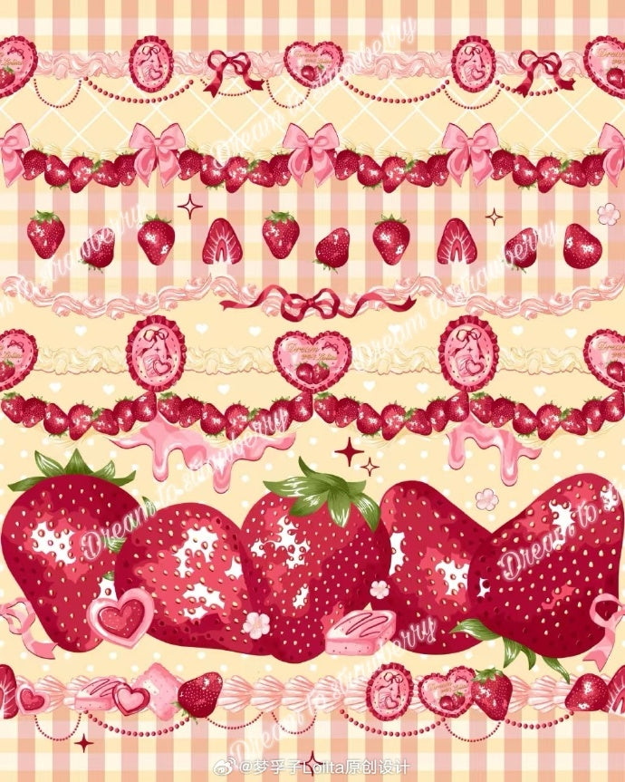 [Pre-orders available until 3/16] Dream to Strawberry Print Jumper Skirt