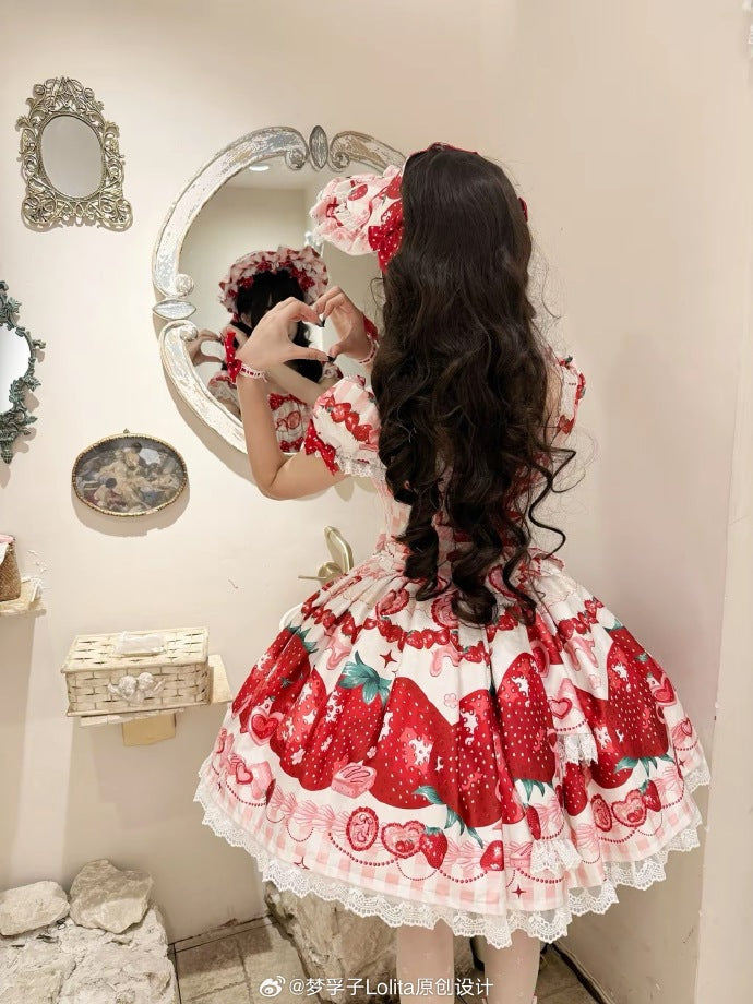Dream to Strawberry  プリントワンピース
