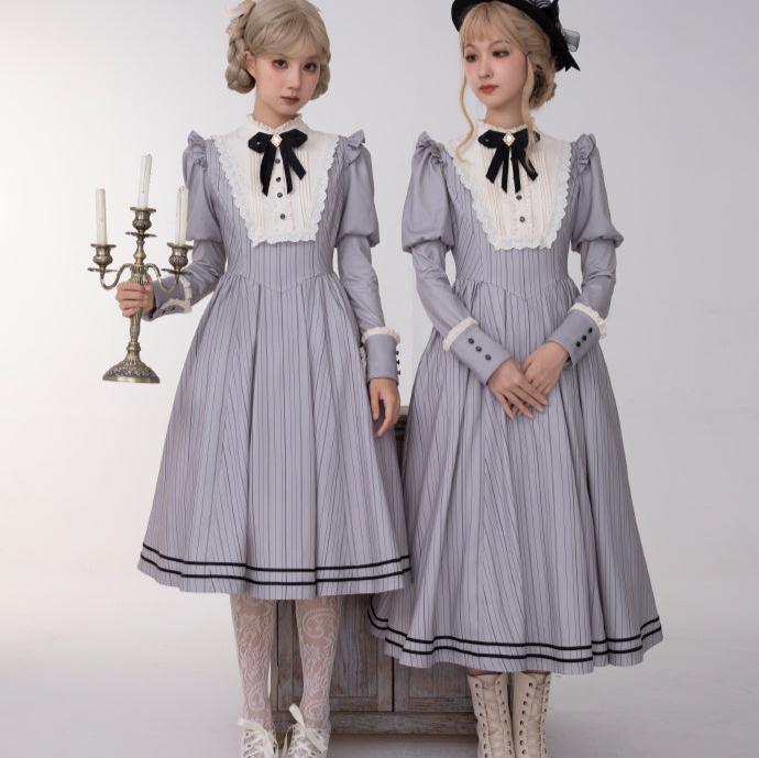 [Pre-orders available until 10/16] Fog City Morning Bell Classical Dress - Grey