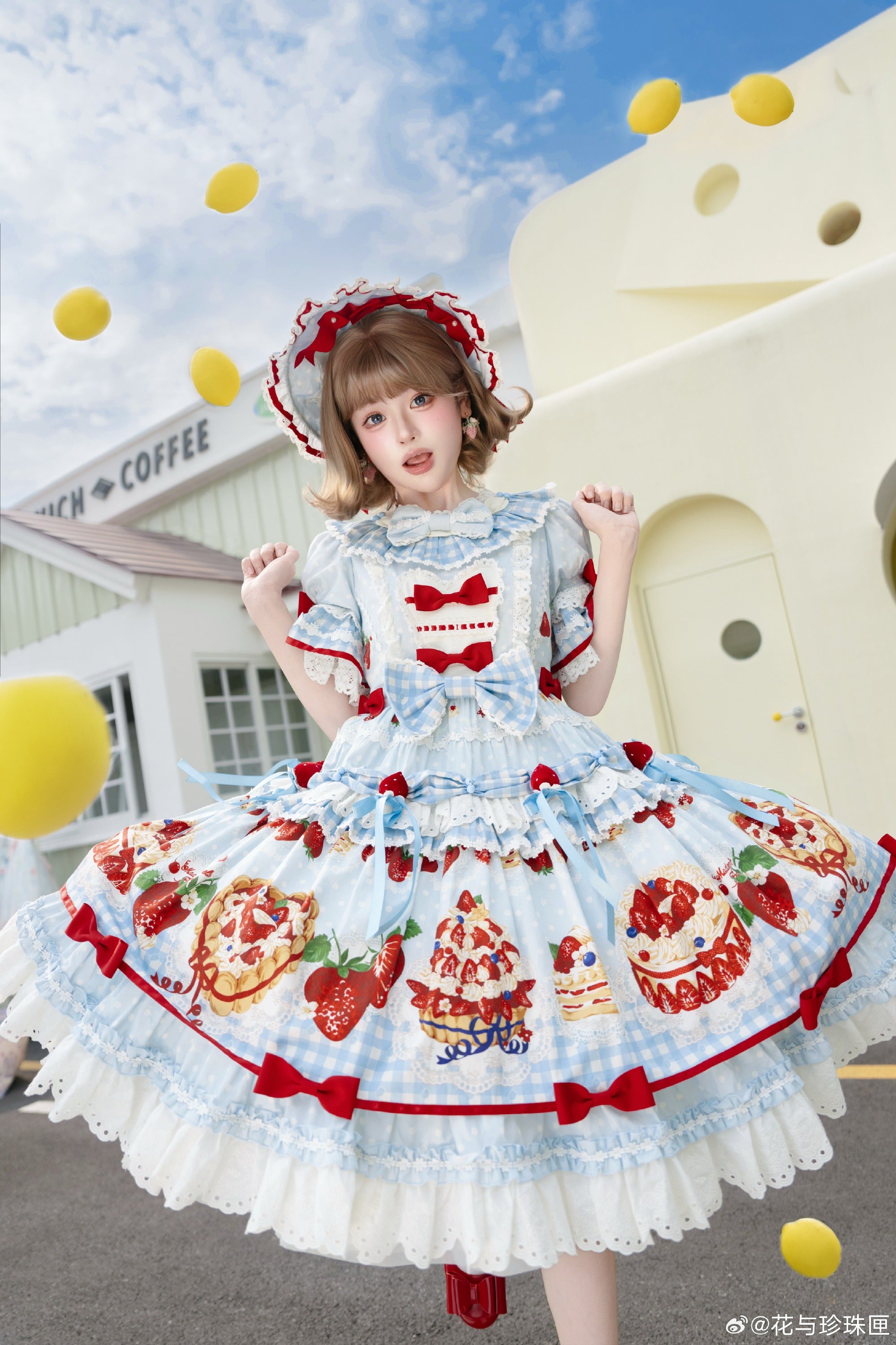 【受注予約8/26まで】Strawberry Cake Guide プリントワンピース 新色