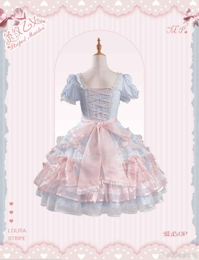 【受注予約5/14まで】Striped Maiden ハートのワンピース