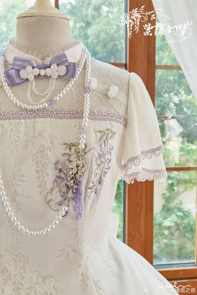 【受注予約6/18まで】紫藤幻夢 刺繍ワンピース