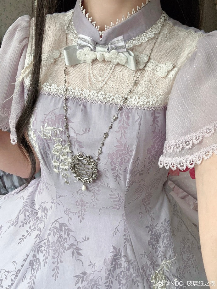 【受注予約6/18まで】紫藤幻夢 刺繍ワンピース