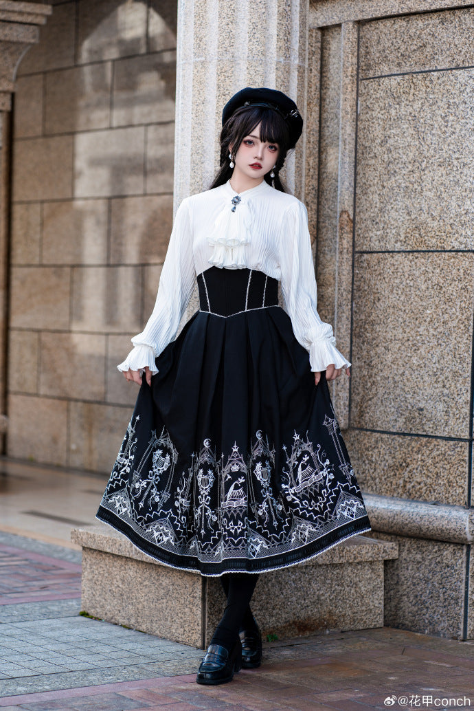 【販売期間終了】Lyra Theatre ジャボタイ付きプリーツブラウス