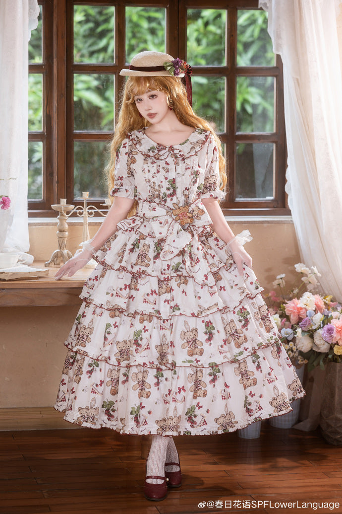 【再販・受注予約5/18まで】Camellia Berry 半袖セットアップ・ロング丈