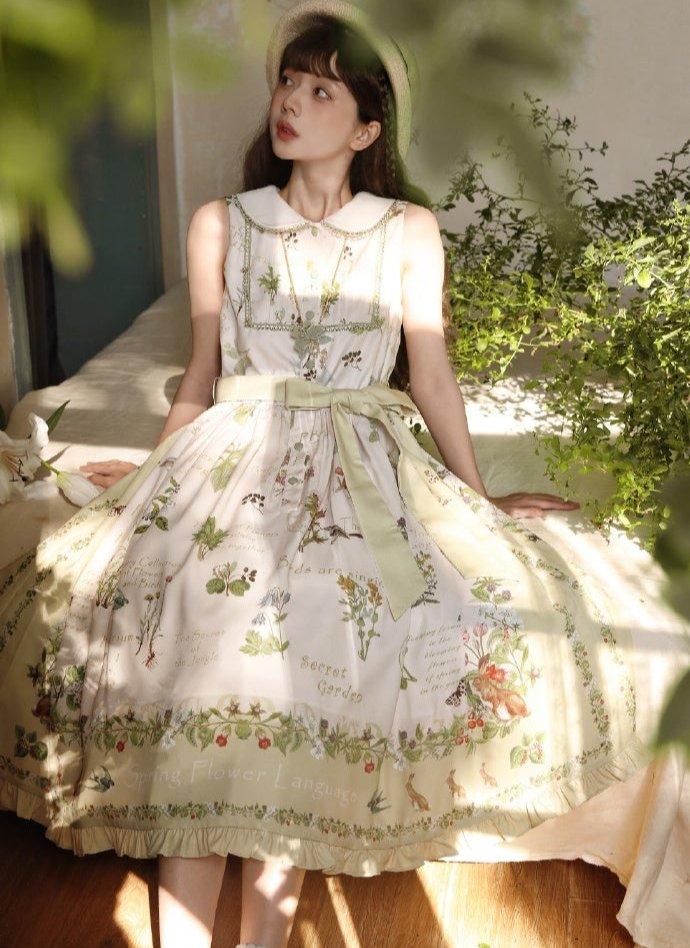 [Pre-orders available until 10/13] Secret Garden Green Floral Jumper Skirt