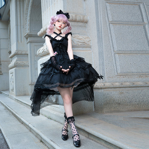 Pink Rose クロスネックジャンパースカート