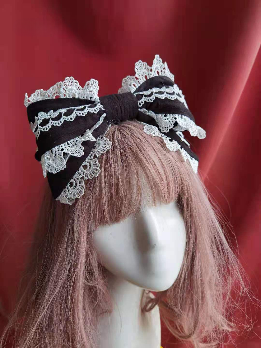 Vintage Lolita style lace ribbon headband