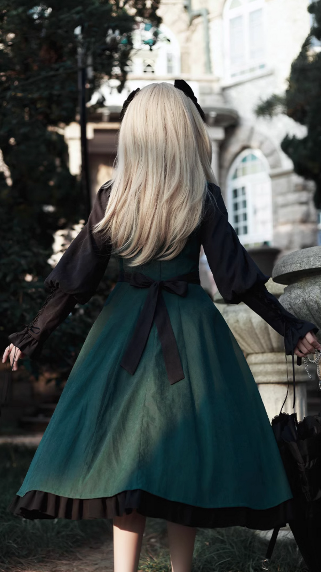 Pharmacy Apprentice Witch Long Sleeve Dress and Cape with Ribbon Tie