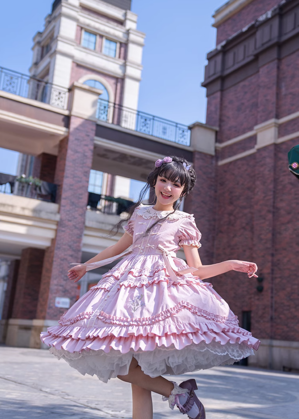 Love Message Iris Flower Embroidery Dress