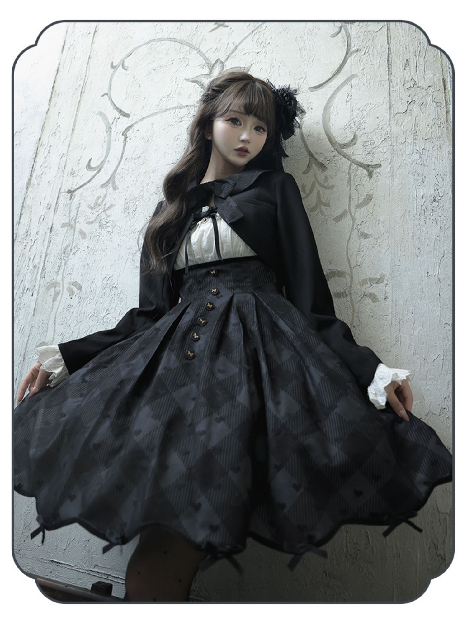 Silent Heart チェック柄ショート丈ジャンパースカートとジャケット