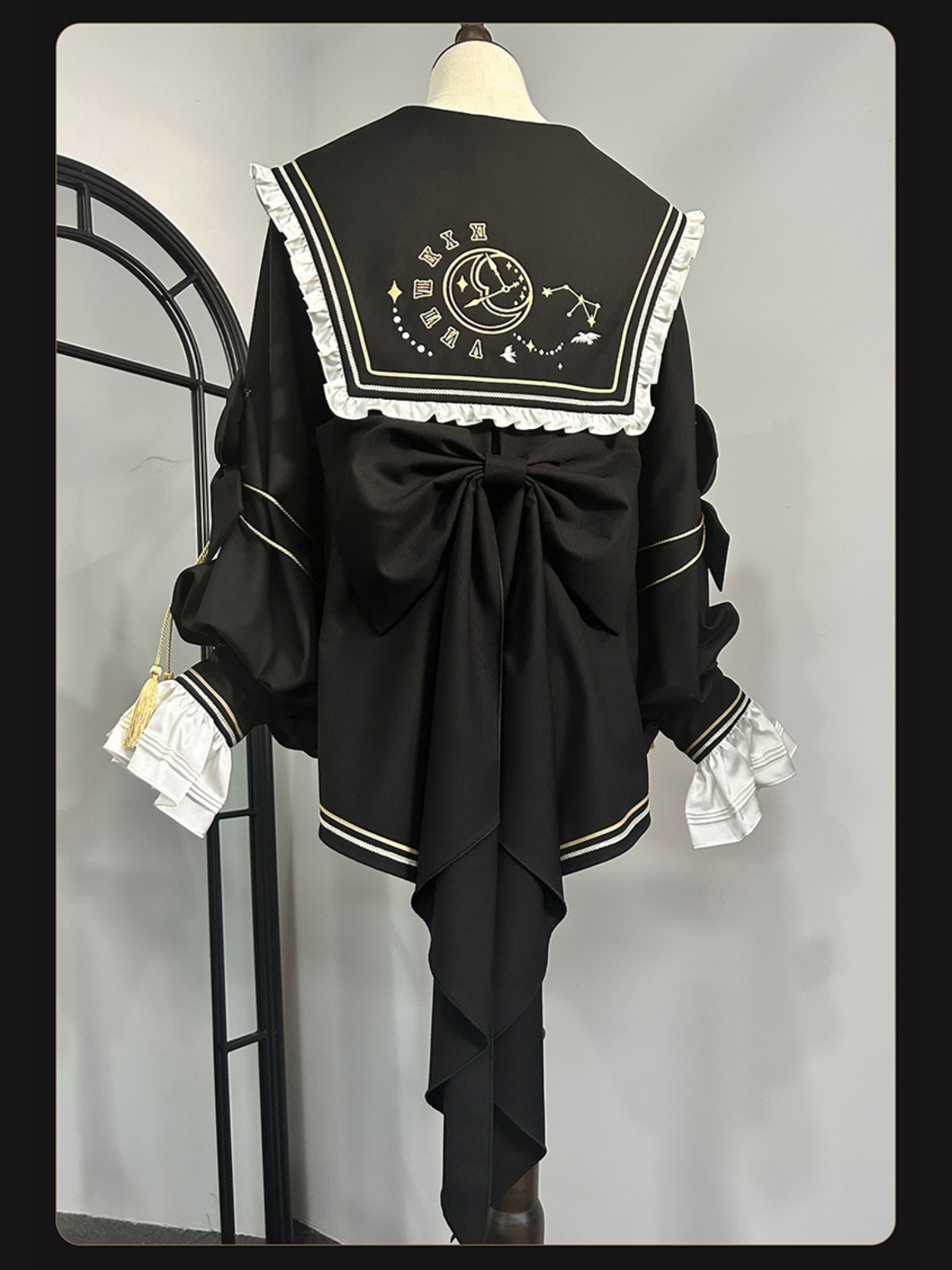Starry Moon セーラー襟トップスとショートパンツセット