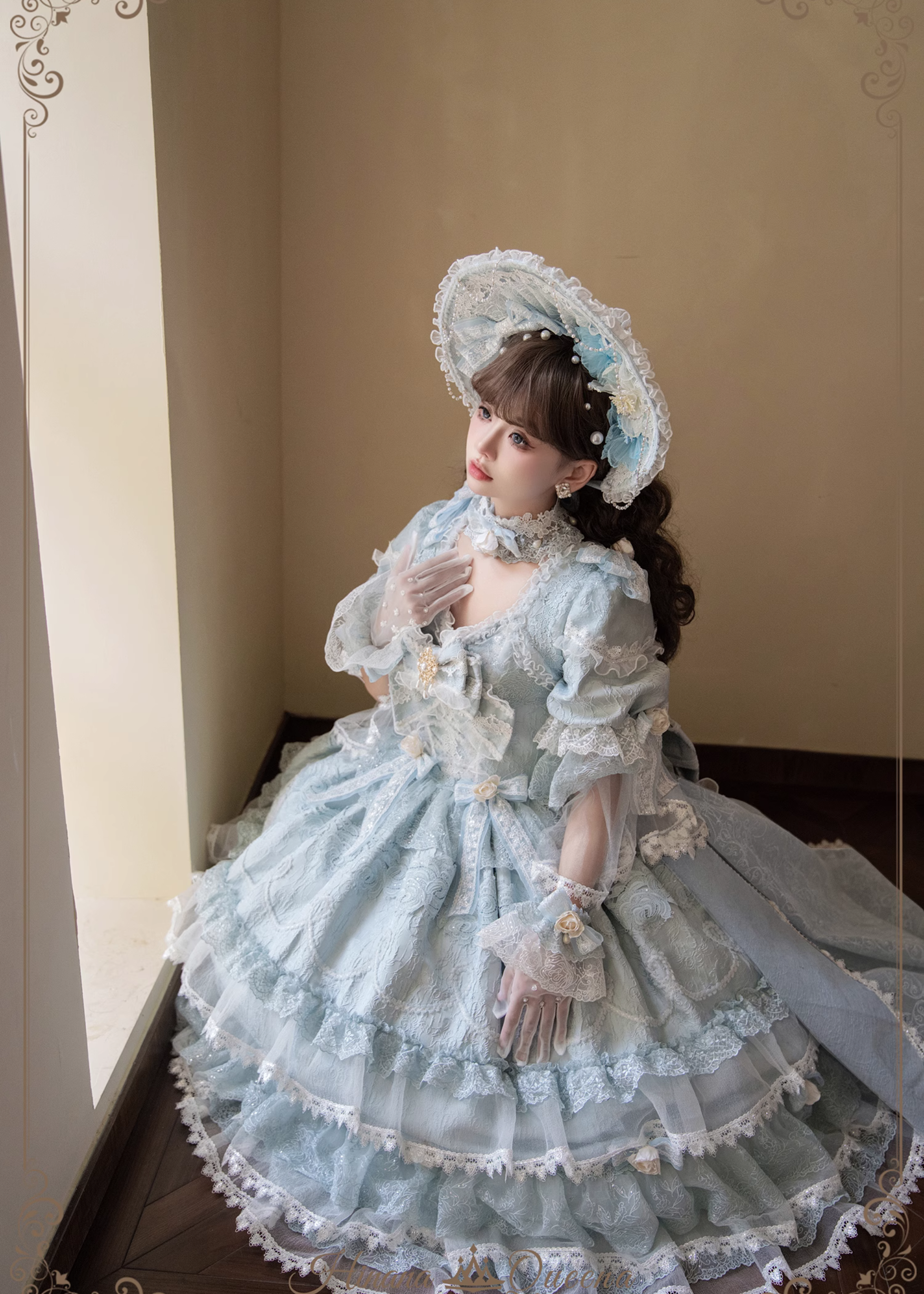 White Rose 3段フリル姫袖ドレス 単品・フルセット