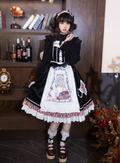レトロガーリージャンパースカート エプロンとケープ付き 全2色