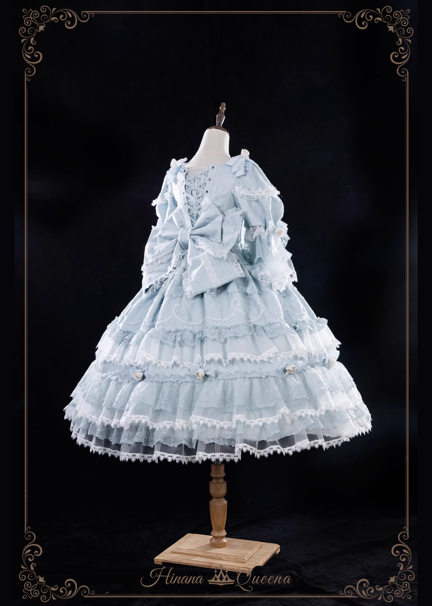 White Rose 3-tiered ruffle princess sleeve dress (single item/full set)