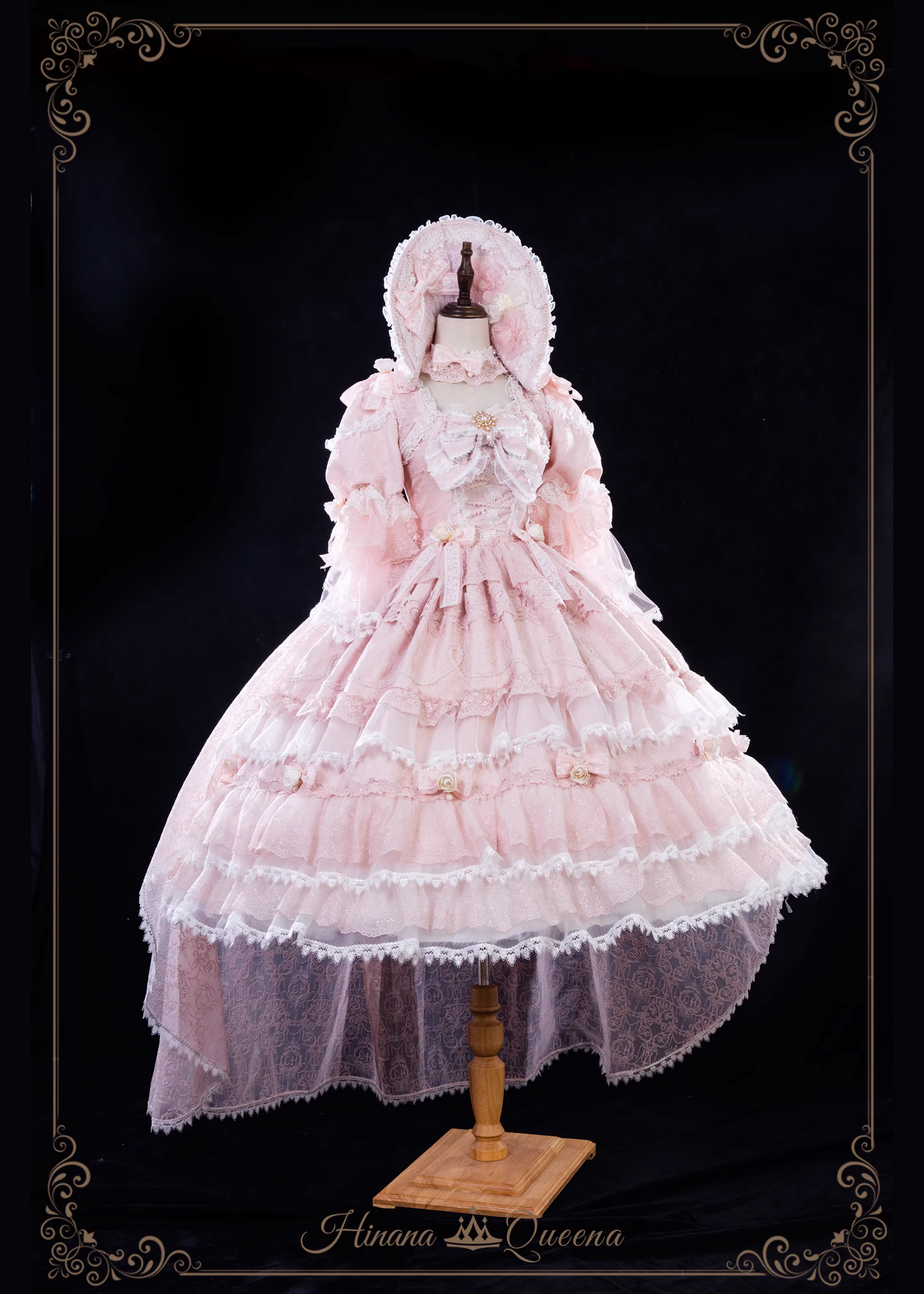 White Rose 3-tiered ruffle princess sleeve dress (single item/full set)