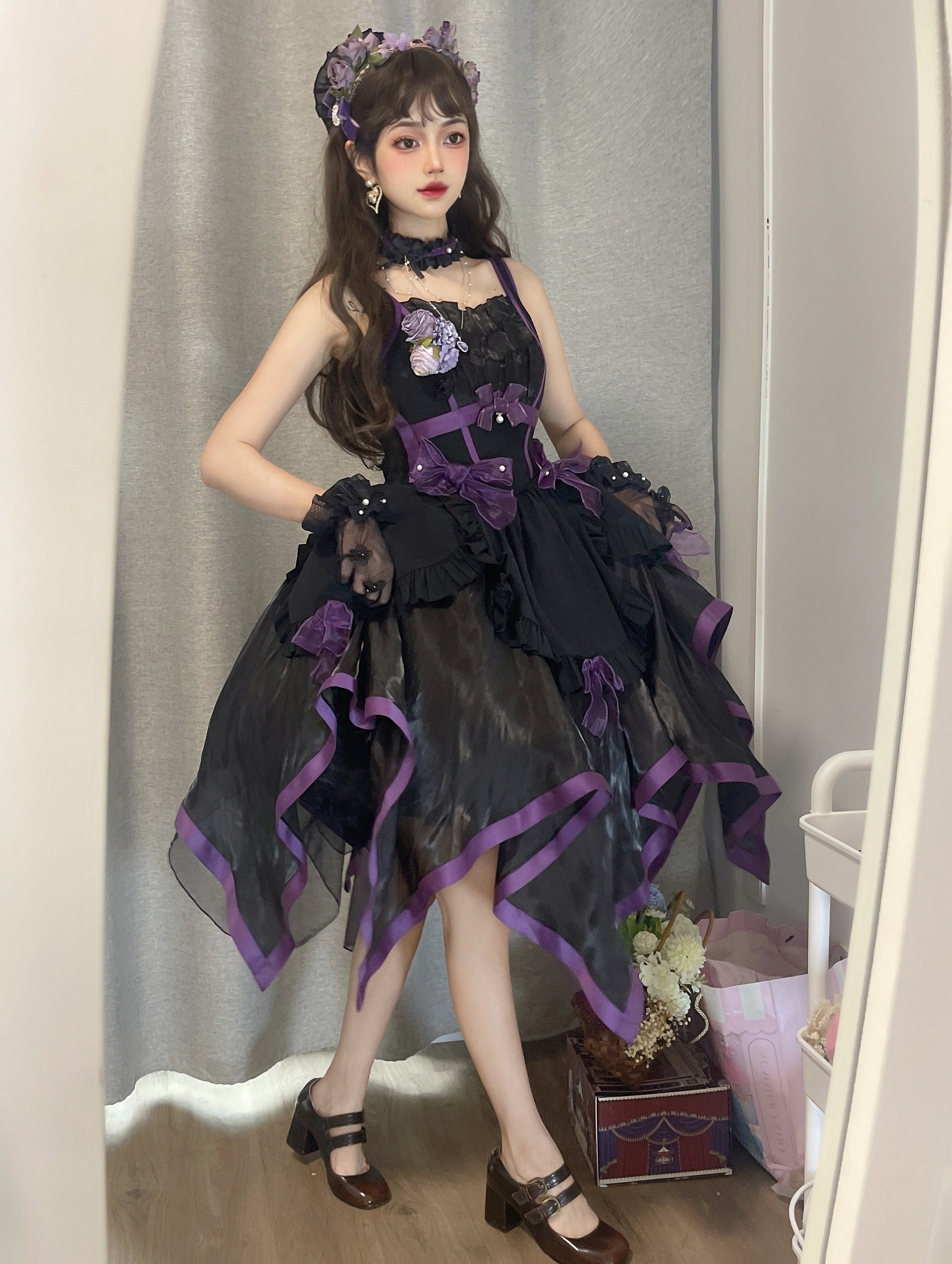 Rose Fairy イレギュラーヘムジャンパースカート 全5色
