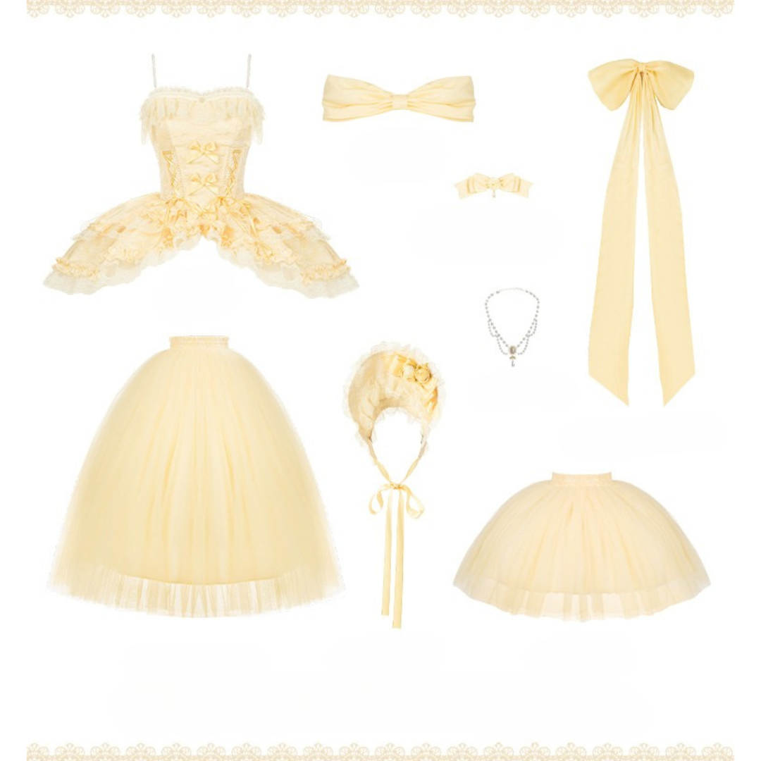 Rose Gold フリルトップスとスカート ロング丈・ショート丈