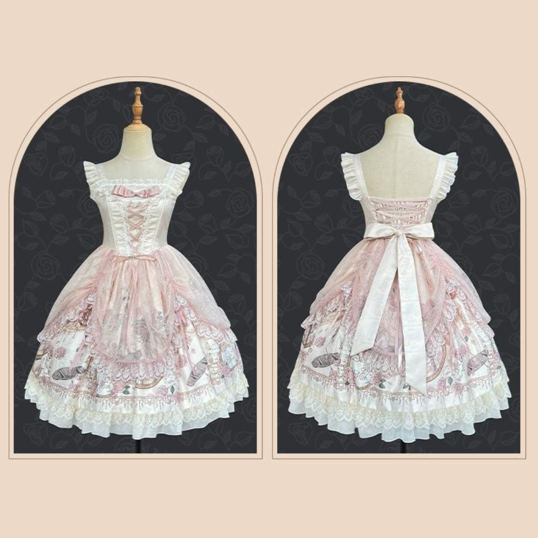 【予約販売】プロローグ 薔薇とフリルのジャンパースカート