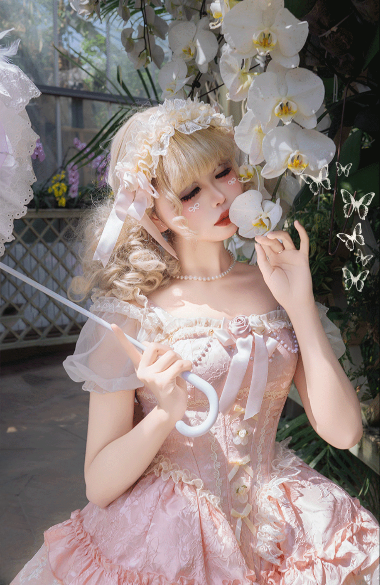 バラとリボンのバレエ風ジャンパースカート 全4色