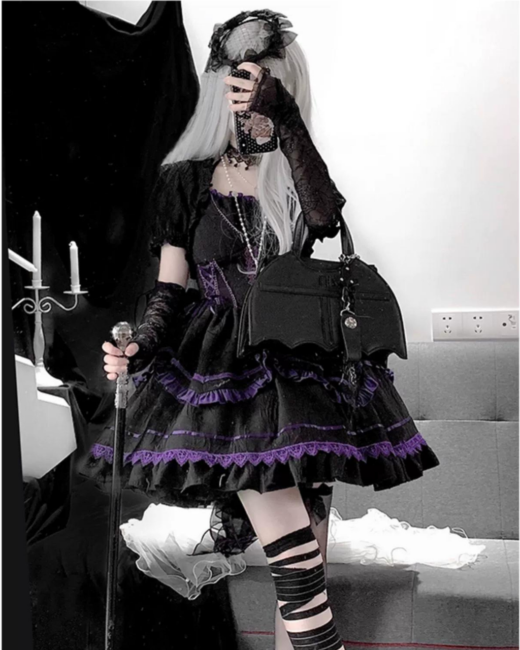 Black Swan クロスフリルジャンパースカートとボレロ