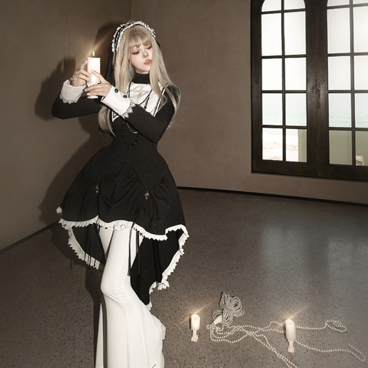 Prayer of Peace 十字刺繍ストライプスカート・パンツセットアップ