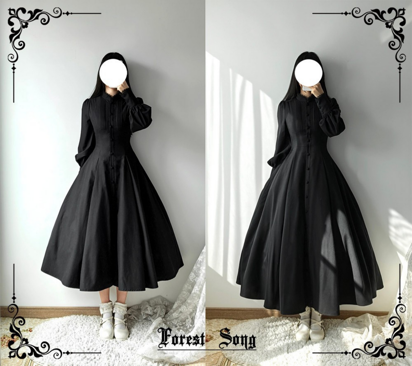 【受注予約1/11まで】Astraya エレガントブラックワンピース