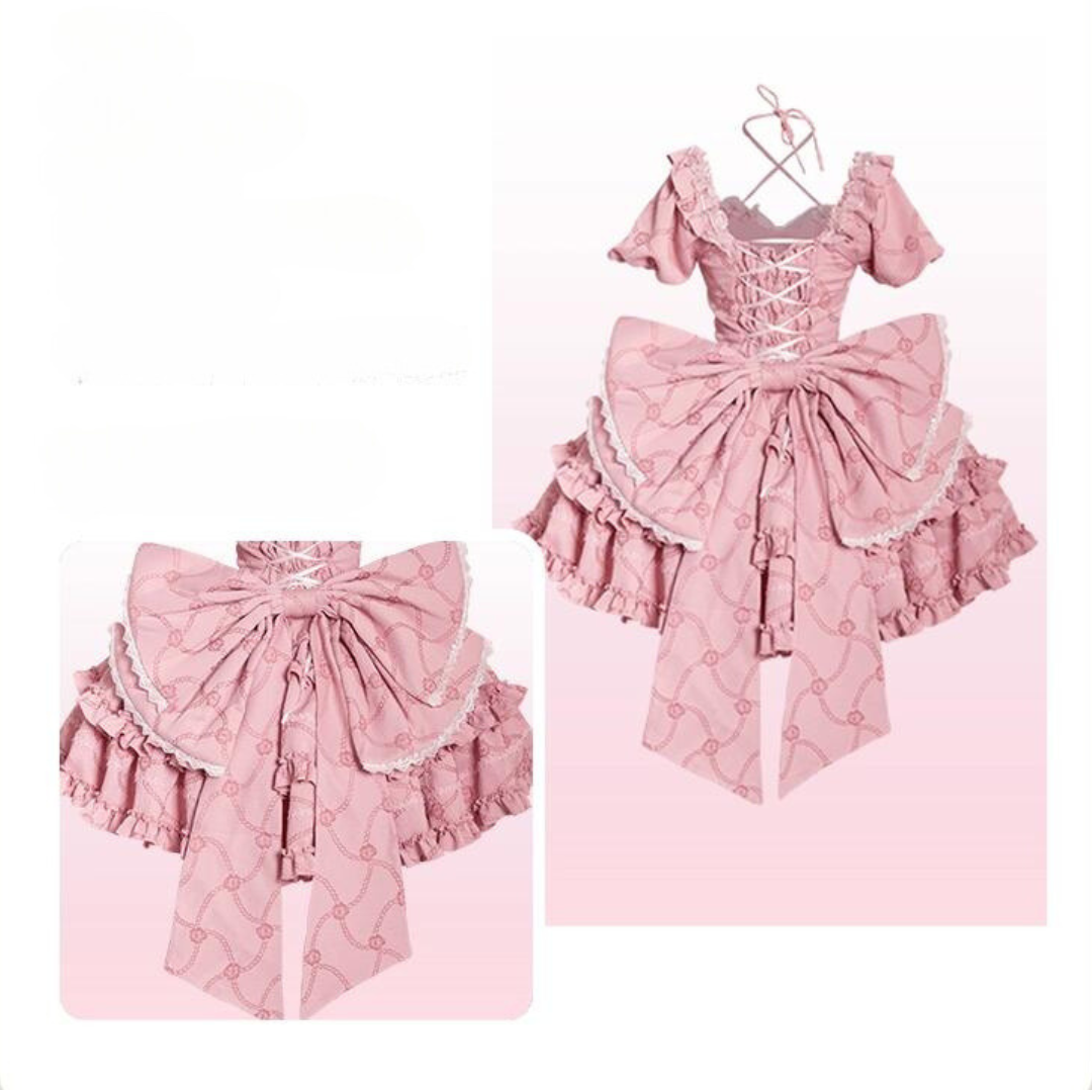 【予約販売】Puff Rose クロスネックワンピース 全4色