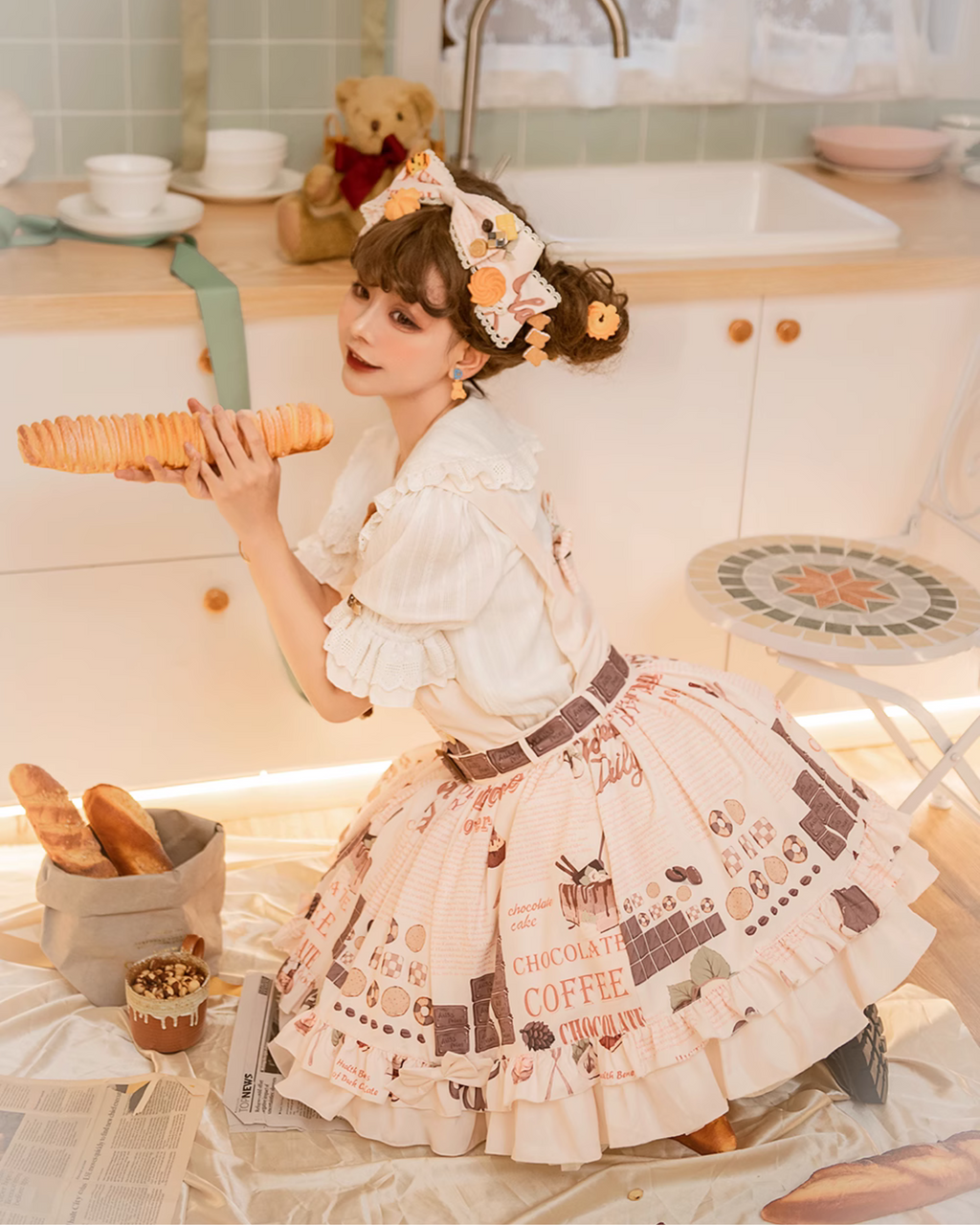 【予約販売】Coffee Break 2way半袖ブラウス【合わせ買いで20%off】