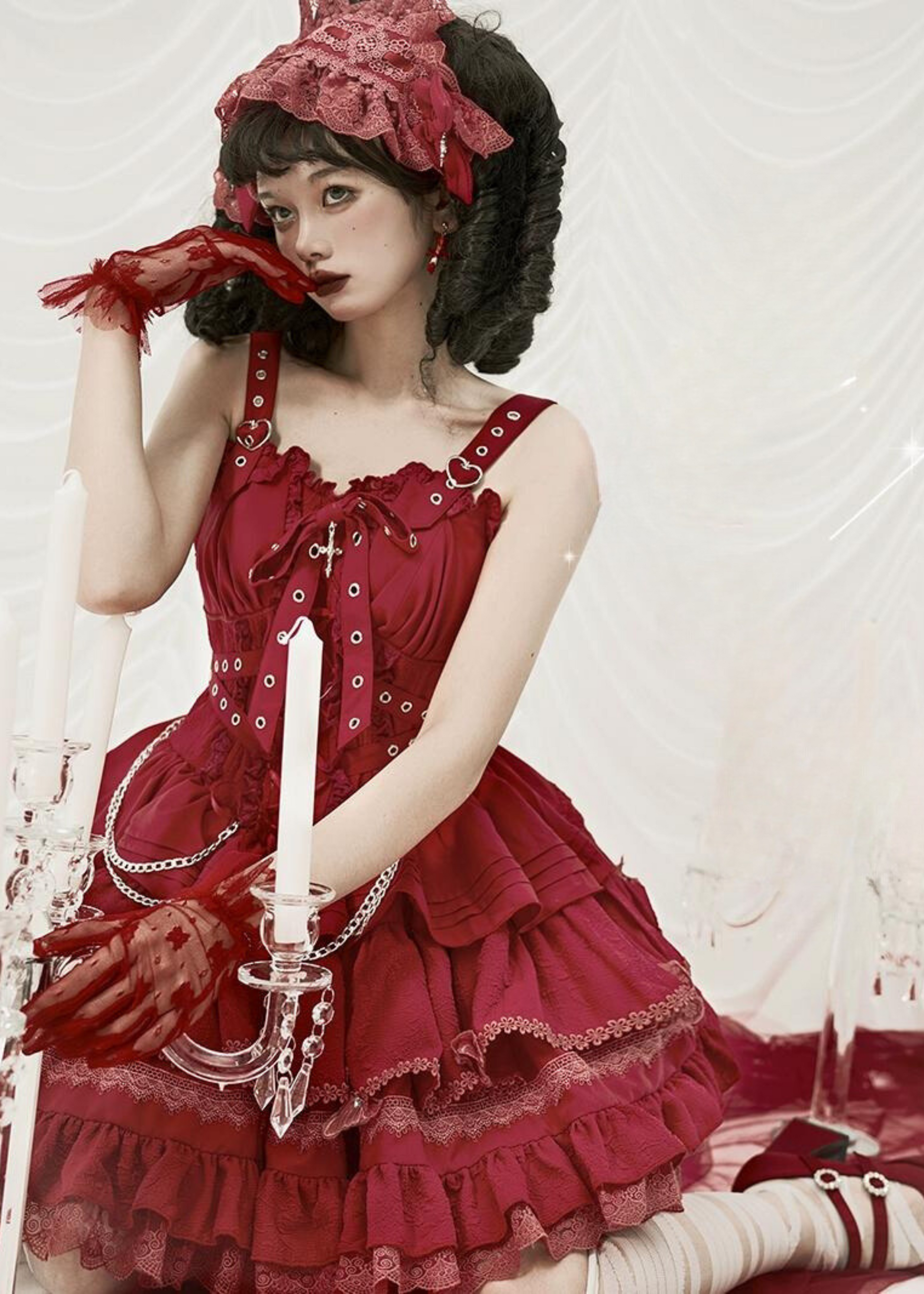 JS 海外 ロリ 十字契約 ベルトリボンジャンパースカート 全6色 – ロリータファッション通販RonRon