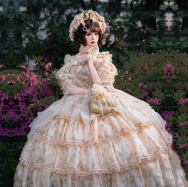 Rose Letter イエローのフラワープリンセスドレス – ロリータ Rose Letter イエローのフラワープリンセスドレス – ロリータ