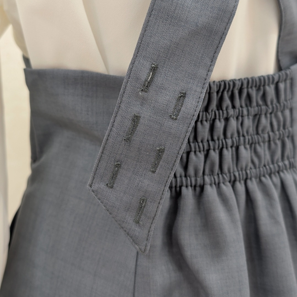 【限定特別価格】クラシカルリボンジャンパースカート・グレー ＋パニエ