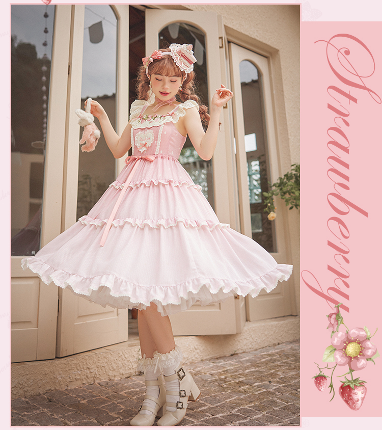 Strawberry Chiffon ジャンパースカート