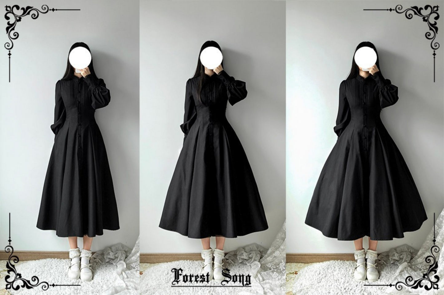 【受注予約1/11まで】Astraya エレガントブラックワンピース